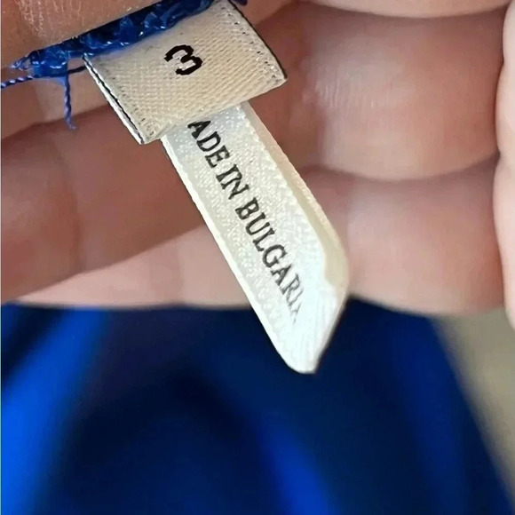 Sandro Paris Bright Cobalt Blue V-Neck Mini Shift Dress. French Size 3. US L/XL - Picture 6 of 8